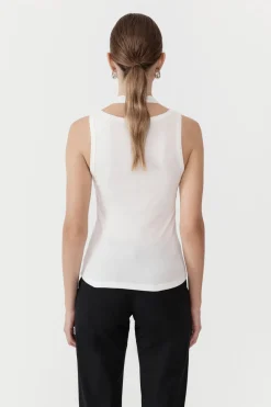 Singlets*St. Agni Organic Cotton Layered Tank - White