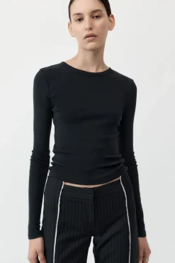 T-Shirts*St. Agni Organic Cotton Long Sleeve Top - Black
