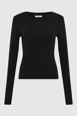 T-Shirts*St. Agni Organic Cotton Long Sleeve Top - Black