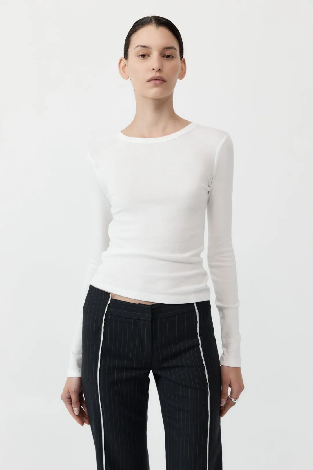 T-Shirts*St. Agni Organic Cotton Long Sleeve Top - White