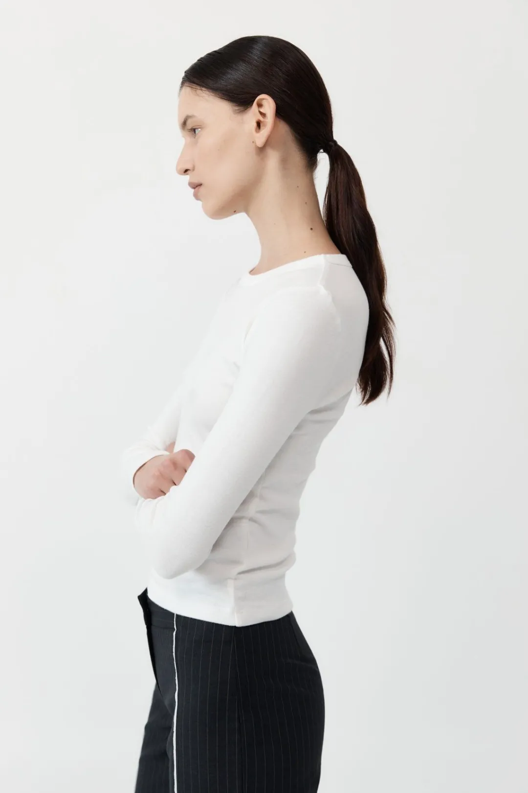 T-Shirts*St. Agni Organic Cotton Long Sleeve Top - White