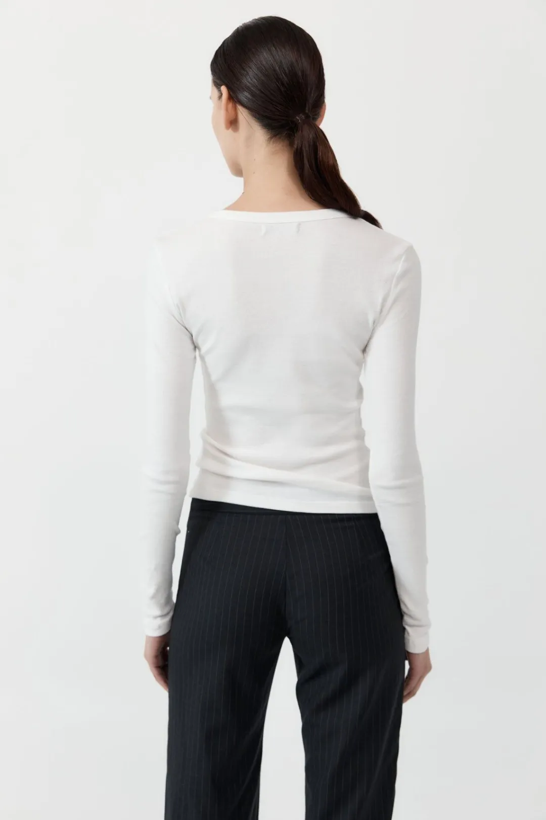 T-Shirts*St. Agni Organic Cotton Long Sleeve Top - White