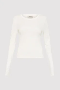 T-Shirts*St. Agni Organic Cotton Long Sleeve Top - White