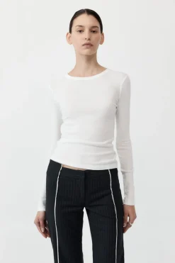 Tops*St. Agni Organic Cotton Long Sleeve Top - White