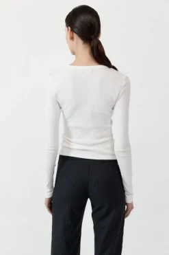 Tops*St. Agni Organic Cotton Long Sleeve Top - White