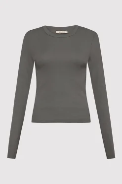Basics*St. Agni Organic Cotton Long Sleeve Top - Pewter Grey