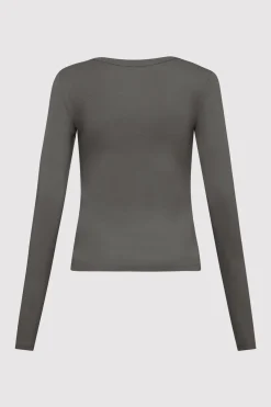 Basics*St. Agni Organic Cotton Long Sleeve Top - Pewter Grey
