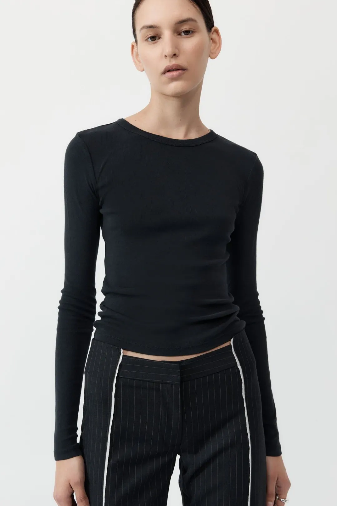 Tops*St. Agni Organic Cotton Long Sleeve Top - Black