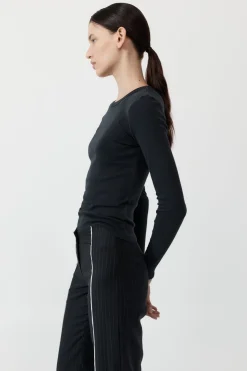 Tops*St. Agni Organic Cotton Long Sleeve Top - Black