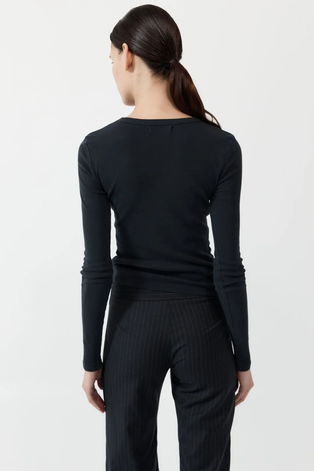 Tops*St. Agni Organic Cotton Long Sleeve Top - Black