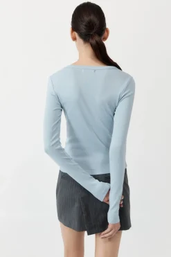 Basics*St. Agni Organic Cotton Long Sleeve Top - Stone Blue