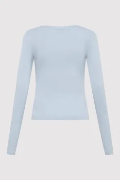 Basics*St. Agni Organic Cotton Long Sleeve Top - Stone Blue