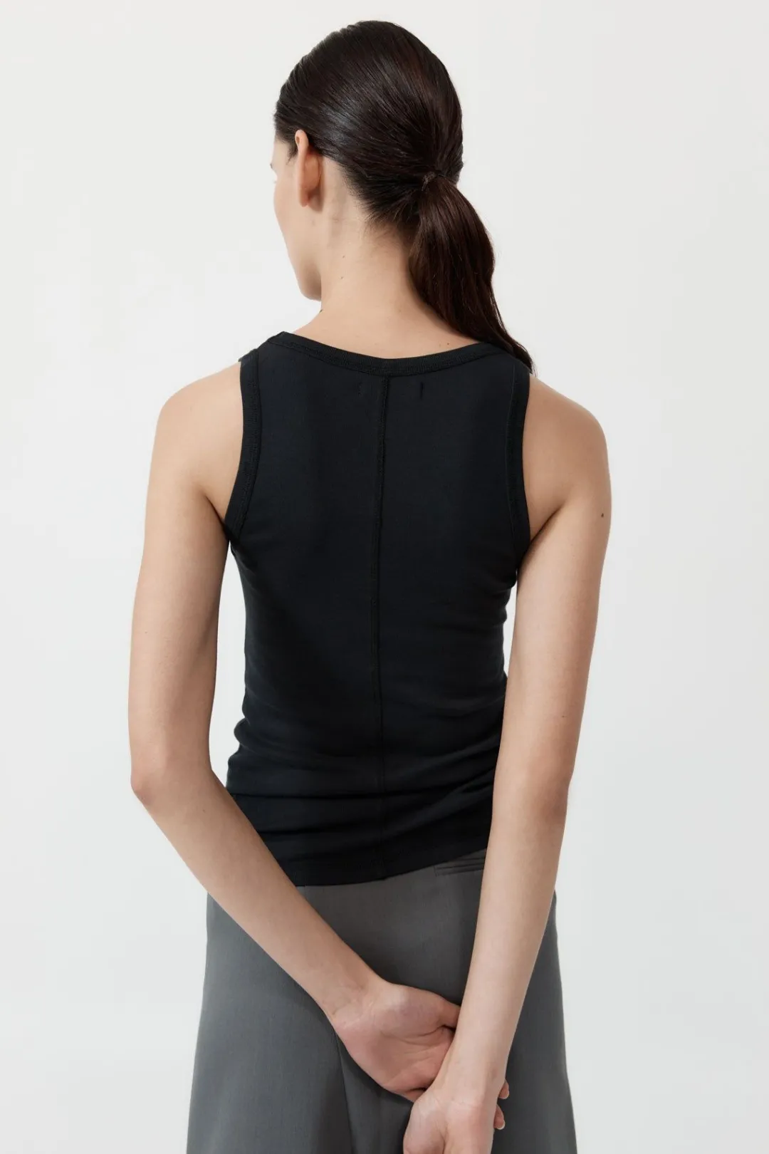 Tops*St. Agni Organic Cotton Singlet - Black