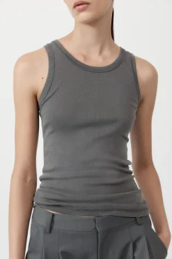 Basics*St. Agni Organic Cotton Singlet - Pewter Grey