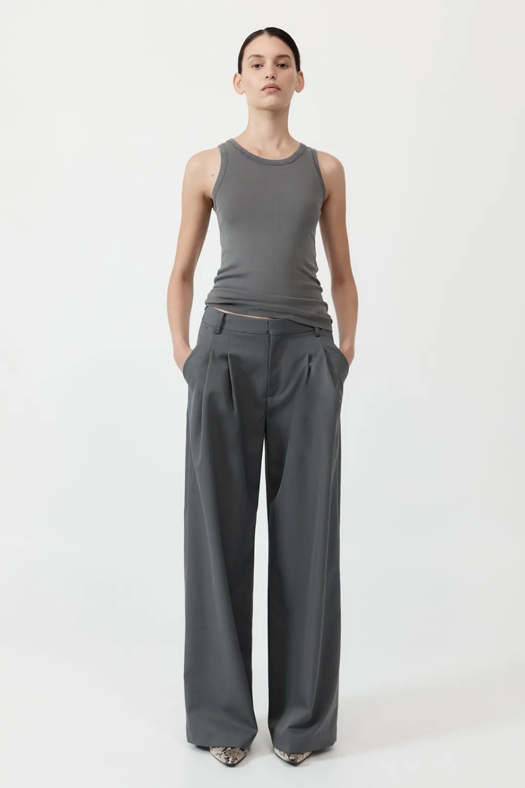 Unisex*St. Agni Organic Cotton Singlet - Pewter Grey