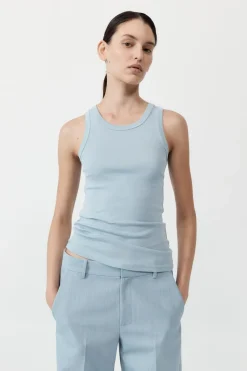 Singlets*St. Agni Organic Cotton Singlet - Stone Blue