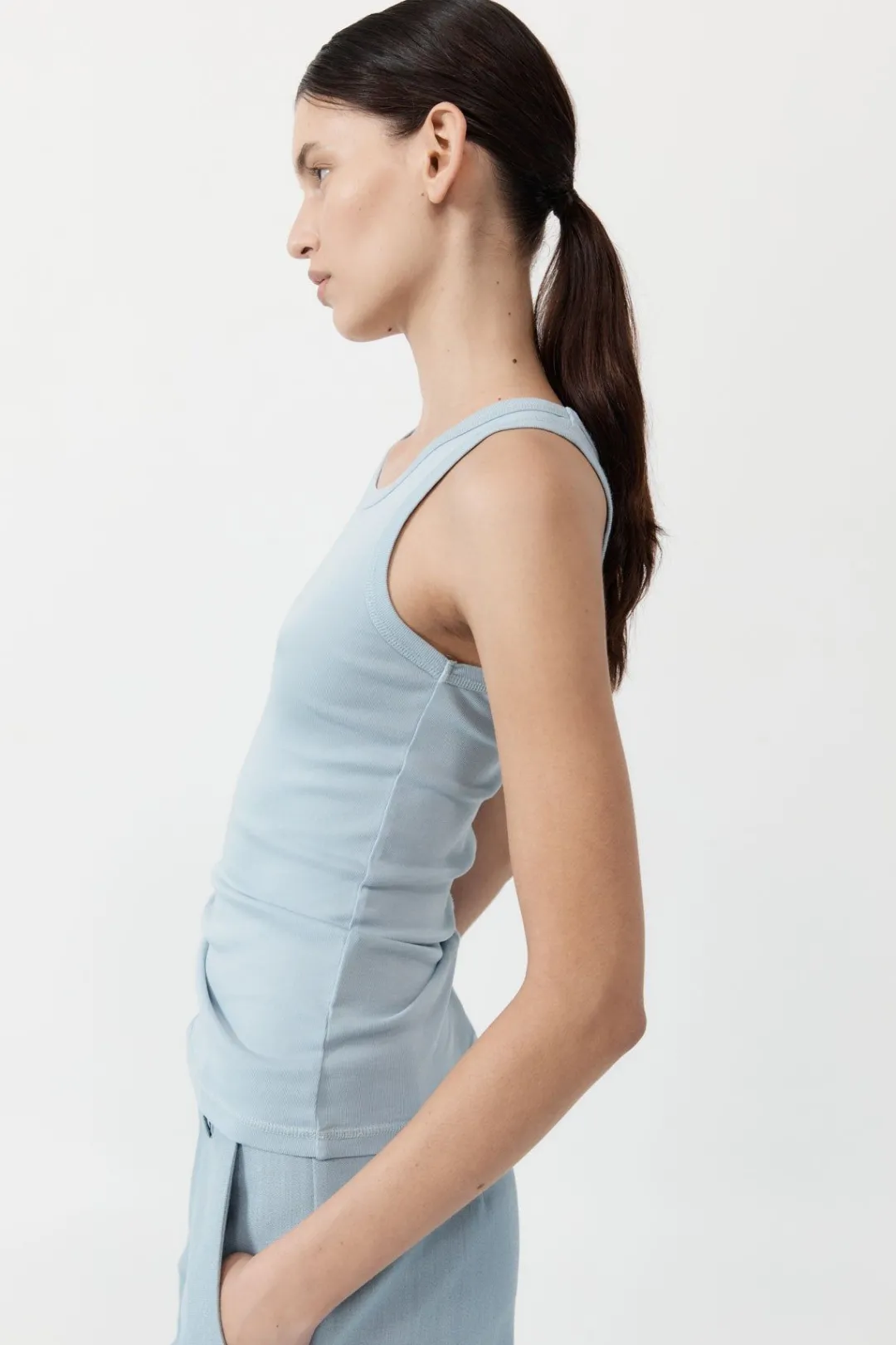 Singlets*St. Agni Organic Cotton Singlet - Stone Blue