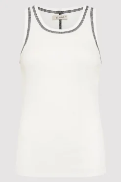 Basics*St. Agni Organic Cotton Singlet - White/Black