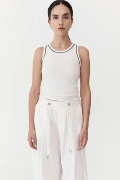 Singlets*St. Agni Organic Cotton Singlet - White/Black