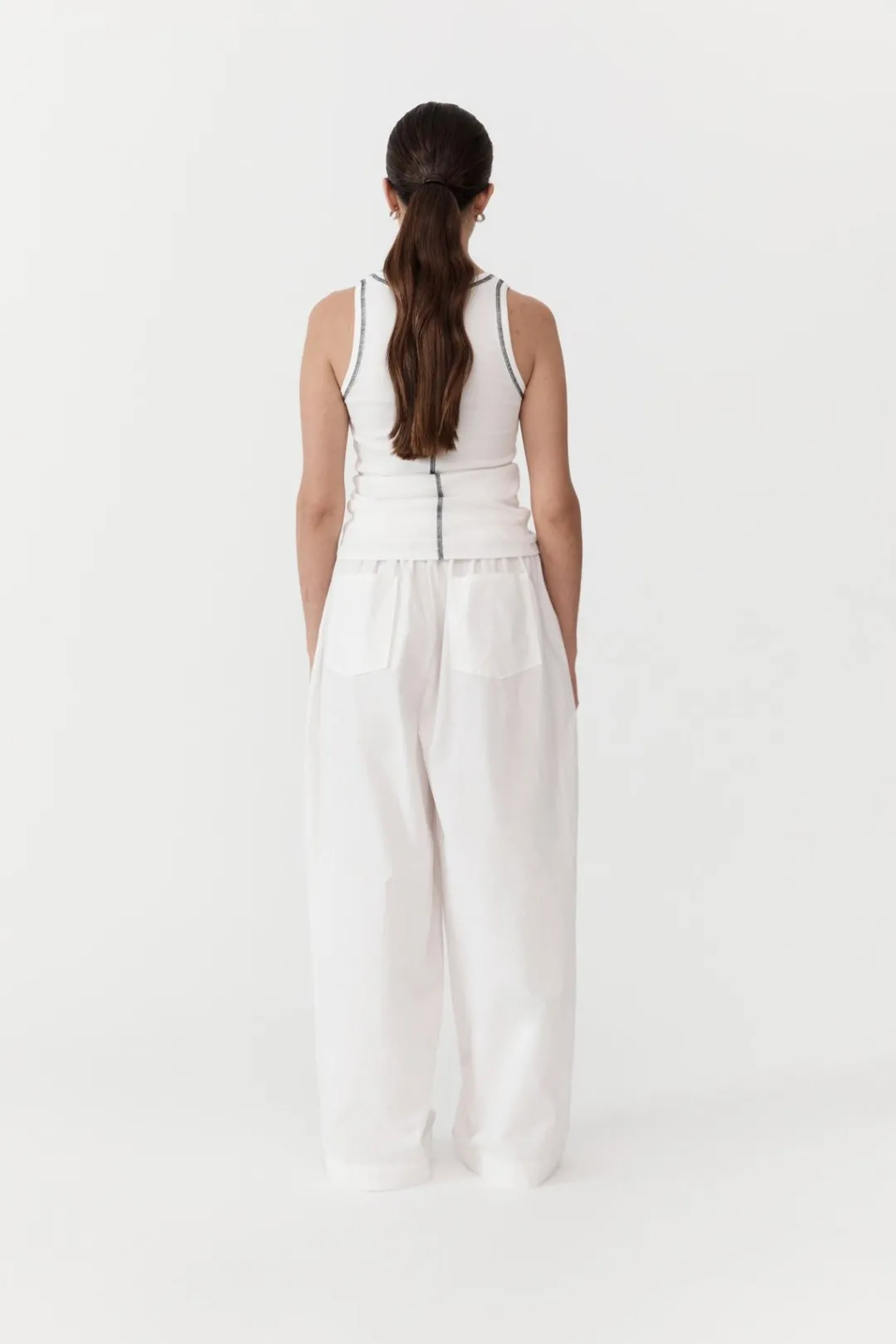 Singlets*St. Agni Organic Cotton Singlet - White/Black