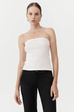 Basics*St. Agni Organic Cotton Strapless Top - White