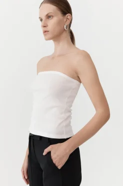 Tops*St. Agni Organic Cotton Strapless Top - White