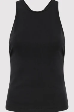 Singlets*St. Agni Organic Cotton V Back Tank - Black