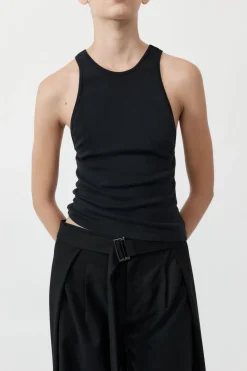 Unisex*St. Agni Organic Cotton V Back Tank - Black