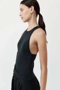 Unisex*St. Agni Organic Cotton V Back Tank - Black