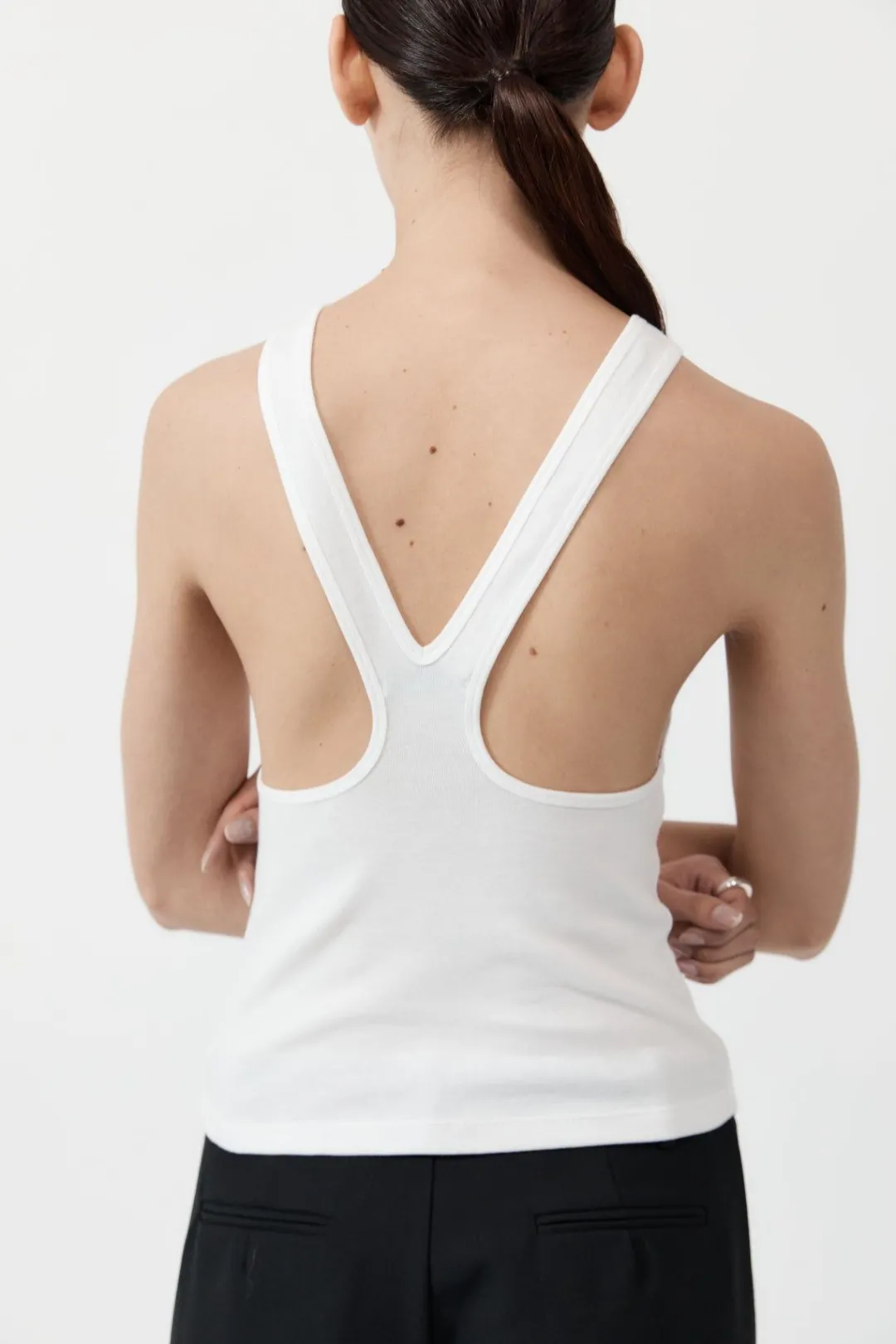 Unisex*St. Agni Organic Cotton V Back Tank - White