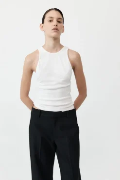 Unisex*St. Agni Organic Cotton V Back Tank - White