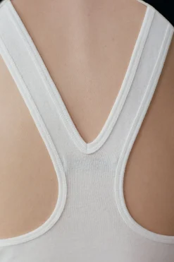 Unisex*St. Agni Organic Cotton V Back Tank - White