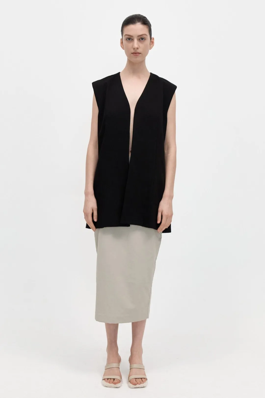 Tops*St. Agni Oversized Vest - Black