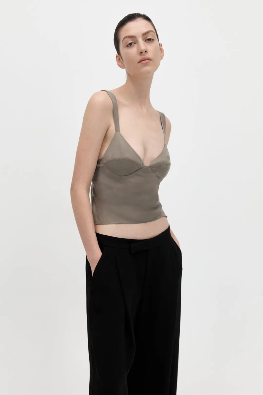 Singlets*St. Agni Peignoir Camisole - Castor Grey