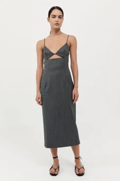 Dresses*St. Agni Pinstripe Bra Dress - Stone Blue Stripe