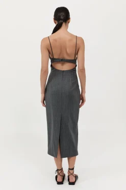 Dresses*St. Agni Pinstripe Bra Dress - Stone Blue Stripe