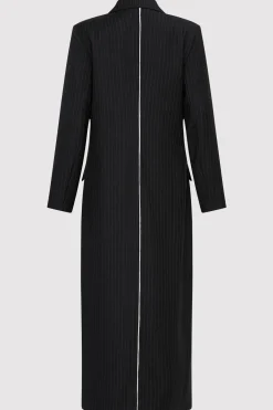 Tailoring*St. Agni Pinstripe Maxi Coat - Black