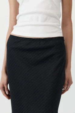 Skirts*St. Agni Pinstripe Maxi Skirt - Black