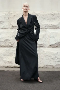 Skirts*St. Agni Pinstripe Maxi Skirt - Black