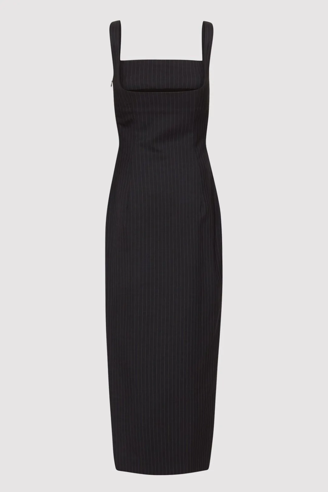 Tailoring*St. Agni Pinstripe Midi Dress - Black