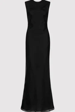 Dresses*St. Agni Pinstripe Silk Maxi Dress - Black
