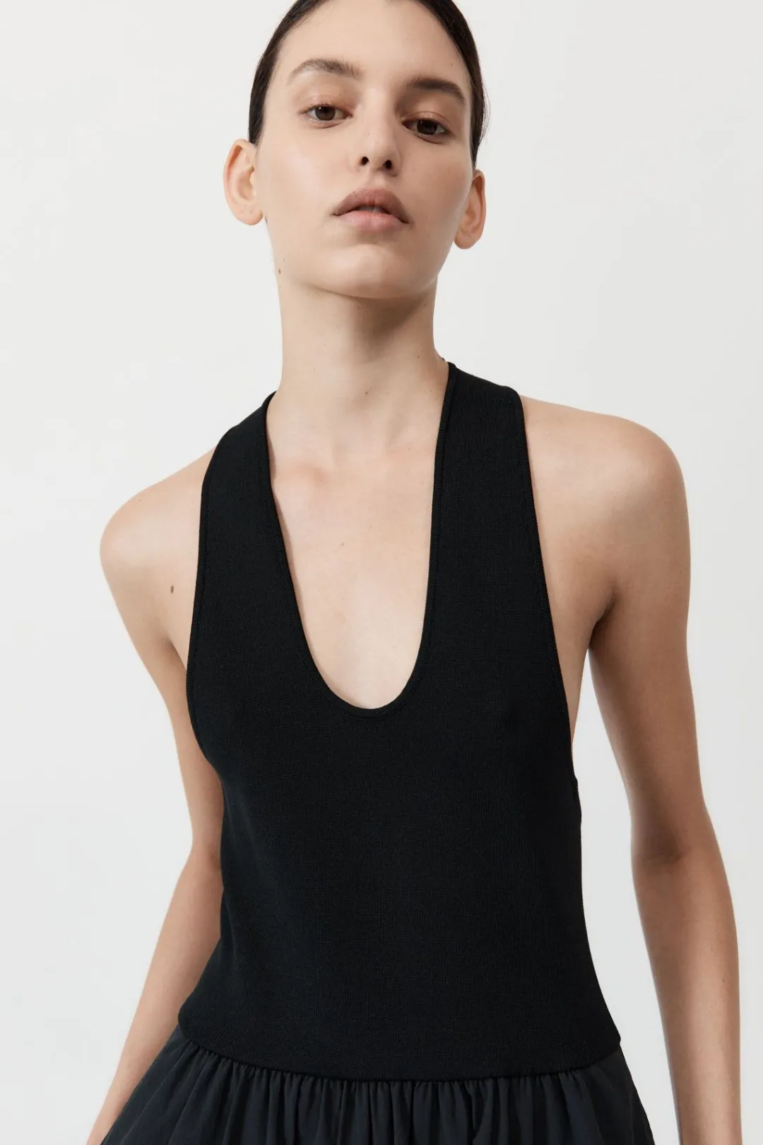 Dresses*St. Agni Plunge Neck Dress - Black