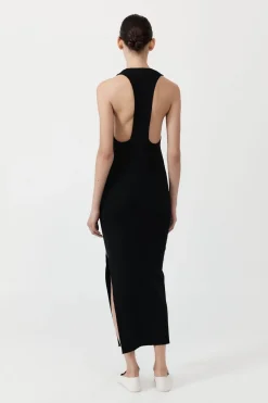 Knitwear*St. Agni Plunge Neck Knit Dress - Black
