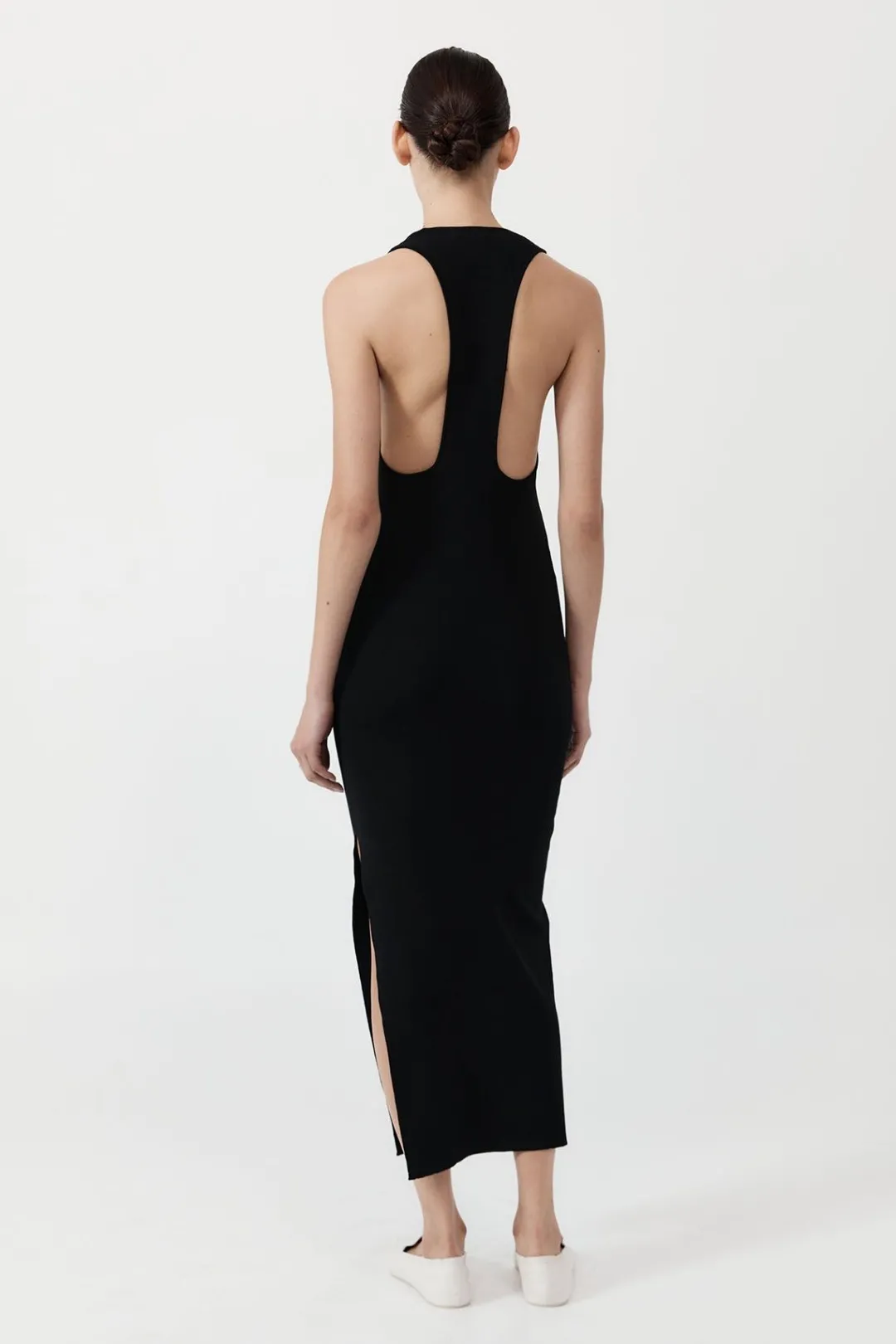 Knitwear*St. Agni Plunge Neck Knit Dress - Black