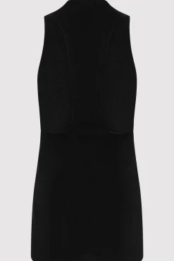 Knitwear*St. Agni Plunge Neck Knit Top - Black