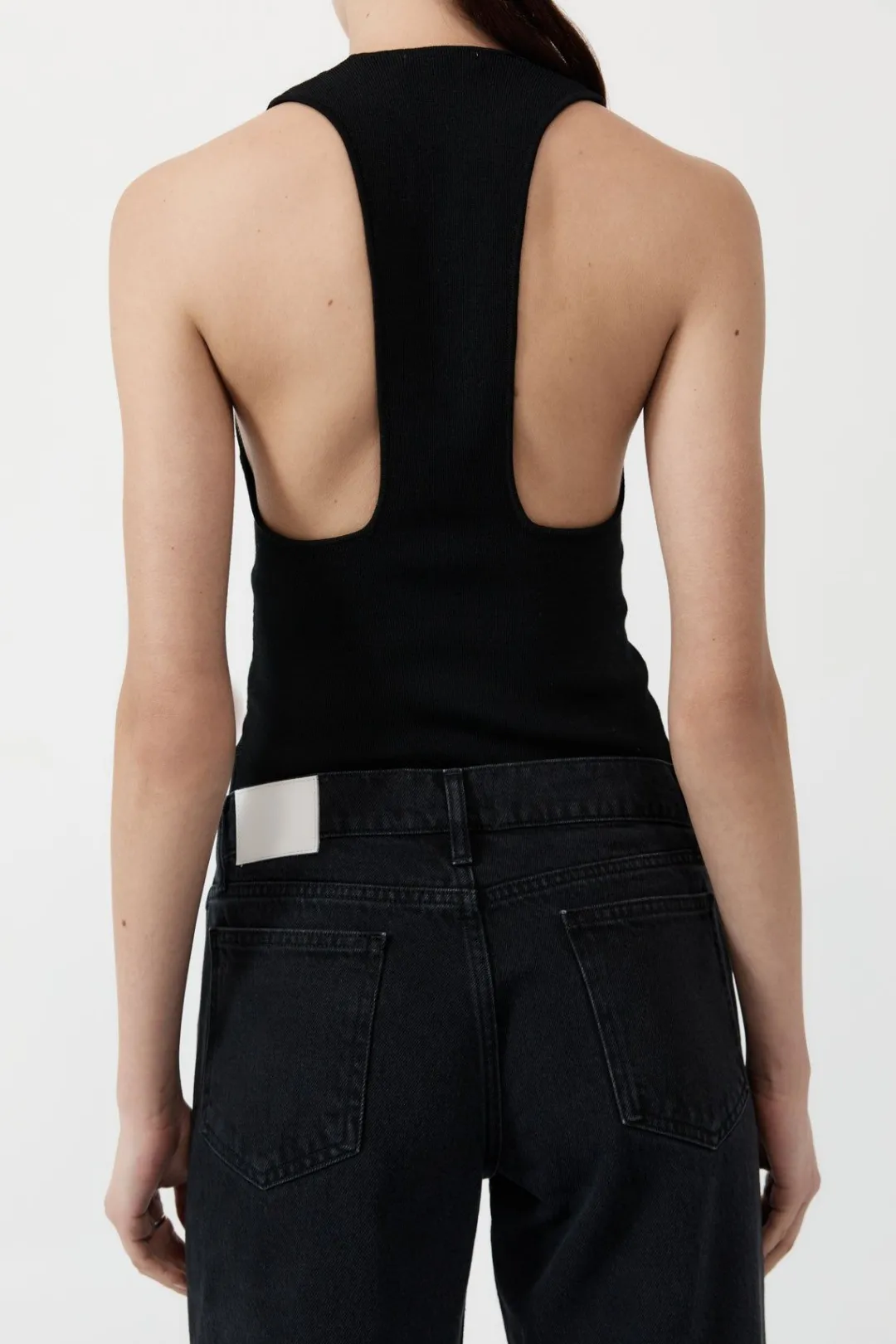 Singlets*St. Agni Plunge Neck Knit Top - Black