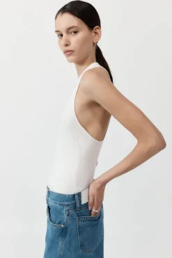 Tops*St. Agni Plunge Neck Knit Top - White