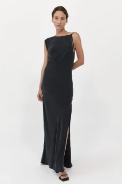 Dresses*St. Agni PRE-ORDER: Sophia Drape Dress - Washed Black