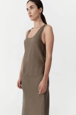 Singlets*St. Agni Racer Back Bias Tank - Kelp