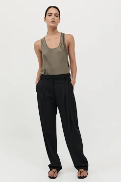Tops*St. Agni Racer Back Bias Tank - Kelp